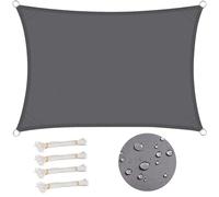 WOLTU Vela ombreggiante 4x5m in PES 160 g/m² Idrorepellente Tenda a Vela Parasole Rettangolare Protezione Solare Respirante Anti UV Giardino Esterni Grigio