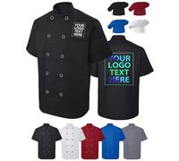 WolunLi Cappotto da cuoco personalizzato uomo/donna giacca da chef Bulk Logo/nome/testo Cappotto da chef con tasche Ristorante/Hotel Uniforme, Nero, XS-3XL