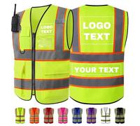 WolunLi Gilet Sicurezza Personalizzato con Logo Testo Nome Giubbotto Sicurezza Personalizzato Riflettente con tasche gilet alta visibilità personalizzato giubbotto lavoro personalizzato Yellow 3XL