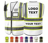 WolunLi Gilet Sicurezza Personalizzato con Logo Testo Nome Giubbotto Sicurezza Personalizzato Riflettente con tasche gilet alta visibilità personalizzato giubbotto lavoro personalizzato White M