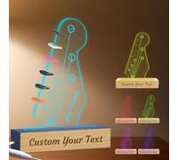 WolunLi Supporto per plettro per chitarra personalizzato illuminato supporto per plettri per chitarra Accessori per chitarra Regalo per lui Regali personalizzati per San Valentino per gli amanti della