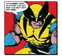 Wolverine I'm The Best su Tela, 40 x 40 cm, Motivo: Impronte, Colore: Multicolore