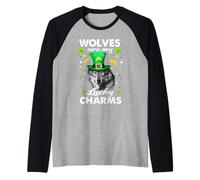 Wolves Are My Lucky Charms St Patricks Day Irish Wolf Maglia con Maniche Raglan