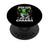 Wolves Are My Lucky Charms St Patricks Day Irish Wolf PopSockets PopGrip Adesivo