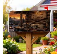 Wolves Coperture magnetiche per cassette postali, rustiche cabine montagne autunnali, copertura decorativa per cassetta postale per portico anteriore, 45,7 x 53,7 cm