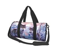 Wolves Family Travel Duffel Bag Impermeabile Pieghevole Sport Palestra Bag Pernottamento Weekend Borse per Donne Uomini, Nero, Taglia Unica, Nero , Taglia unica