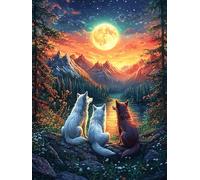Wolves Howling at The Moon in A Magical Forest Puzzle 1000 Pezzi Raffaello Per Collezionisti Wildlife Pet Cartone Di Alta Qualità Opere Rinascimentali Per Decorazione Ufficio Da Passatempo Qualità Pre