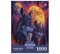 Wolves in The Moonlight Jigsaw Puzzle Impossible 1000Pcs Decorazione Per La Casa. Rilassamento E Intelligence Per Adulti E Bambini Da 12 Anni 70x50cm/1000pcs