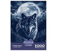 Wolves in The Moonlight Puzzle 1000 Pezzi Fun Per Adulti E Bambini Dai 12 Anni, Pacchetto Di Alta Qualità Con Sfide Extra Divertenti, Regalo Creativo Per Il Relax Per Uomini E Donne 38x26cm/1000pc