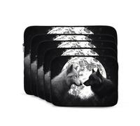 Wolves Love Under The Moon Custodia per laptop con animali selvatici da 13 pollici Custodia per laptop portatile antiurto moda borsa per laptop per donne uomini valigetta per laptop