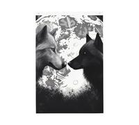 Wolves Love Under The Moon Wild Animal Welcome Garden Flag 0,6 x 0,9 m Double Sided No Fade House Yard Flags Photo Sfondo Banner per Cortile Portico Prato Decorazione Esterna