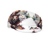 Wolves Reindeer Print Versatile Sports Headband Stretchy Moisture Wicking Headband for Yoga Fitness