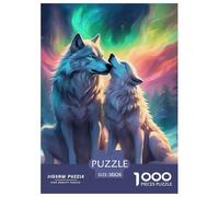 Wolves Under Aurora Puzzle Impossible 1000Pcs Decorazione Per La Casa. Rilassamento E Intelligence Per Adulti E Ragazzi Da 14 Anni 38x26cm/1000pcs