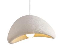WOLWES Lampadario a testa singola con base E27, lampada a sospensione a soffitto con montaggio a filo, paralume a sospensione in cemento stile retrò giapponese, ristoranti, bar, comodini, apparecchi d