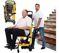 WOLWES Montascale Portatile,Carrello Elettrico per Sedia A Rotelle per Scale da Arrampicata,Montascale Elettrico,Sedia A Rotelle per Salire Le Scale,Lega di Alluminio Yellow