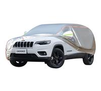 WOLWES Telo Auto Adatto per 1983-2023 Jeep Cherokee,Telo Auto in Tessuto Oxford Resistente al Vento, alla Pioggia E all'Acqua,con Catena di Trazione Laterale della Porta (Color : White, Size : Overl