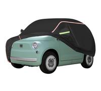 WOLWES Telo Auto Adatto per Fiat Topolino,Telo Auto in Tessuto Oxford Resistente al Vento,A Prova di Neve,alla Pioggia E all'Acqua,con Catena di Trazione Laterale della Porta (Color : Black)