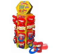 WOM Bpop Mix, Lecca Lecca alla Fragola a forma di Bocca Simpatica | Torre da 24 Dolci | 4 Modelli Diversi di Bocca | Ciucci di Caramelle da 15g