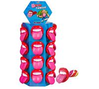 WOM Tongue, Ciucci Caramelle a Forma Bocca Che Sporgono la Lingua | Ciuccio Caramelle Multicolor al Gusto di Fragola | Torre 24 unità da 15 gr. Lecca Lecca Fragola