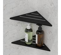 Womamny Mensole angolari da bagno nere, 2 pezzi, mensola angolare per doccia, montaggio a parete, in acciaio inox ispessito, mensole angolari per bagno e cucina