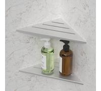 Womamny Mensole Bagno Angolare, 2 Pezzi Mensola Doccia Senza Foratura, 35x24.5 cm Mensola Doccia Angolare, Mensola Angolare da Muro in Acciaio Inox Spazzolato, per Bagno Cucina Angolare