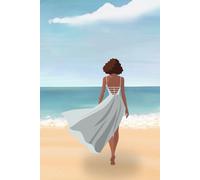 Woman at the beach: notebook journal