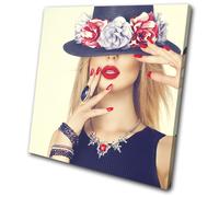 Woman Girl Female Lips Dress Fashion SINGLE TELA parete arte foto stampa