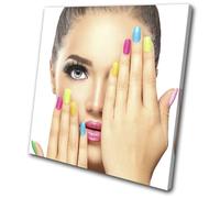 Woman Girl Female Nails Colour Fashion SINGLE TELA parete arte foto stampa