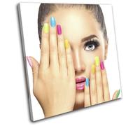 Woman Girl Female Nails Colour Fashion SINGLE TELA parete arte foto stampa