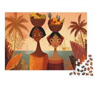 Woman Holding A Basket of Tropical Fruits on Her Head Puzzle Per Adulti || 1000pcs (75x50cm) Puzzle Giochi Educativi,decorazioni Per La Casa