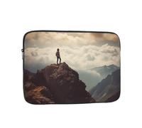 Woman On A Top Mountain - Custodia per computer portatile da 12 pollici, impermeabile, antiurto, borsa per computer portatile, leggera, custodia per tablet