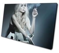 Woman Smoking Sexy Girl Sensual Erotic SINGLE TELA parete arte foto stampa
