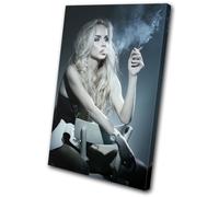 Woman Smoking Sexy Girl Sensual Erotic SINGLE TELA parete arte foto stampa
