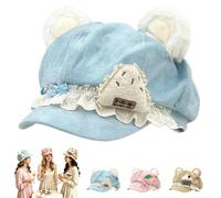Woman's Y2K Bear Beret Kawaii Hat Octagonal Cap Cute Bear,Cake Newsboy Cap