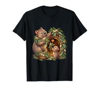 Wombat Delicato Che Decora Una Porta di Tana di eucalipto Maglietta