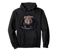 Wombat Sbirciando Fuori Dallinterno di Una Tasca Felpa con Cappuccio
