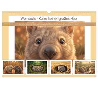 Wombats - Kurze Beine, großes Herz (Wandkalender 2027 DIN A3 quer), CALVENDO Mon