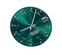 WOMELF 28.5 millimetri Quadrante di Orologio Arabo Lettera Numeri Quadrante Non Luminoso Compatibile for NH35 NH36 Movimento Volti di Orologi Quadrante Arabo parti (Color : Green Dial Hands)
