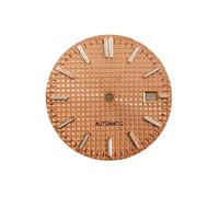 WOMELF Modifica quadrante orologio da 31,8 mm Accessori for orologi Borchie a barra in argento luminoso verde quadranti compatibili for movimento NH35/NH36/4R/7S (Color : Rose gold)