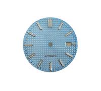 WOMELF Modifica quadrante orologio da 31,8 mm Accessori for orologi Borchie a barra in argento luminoso verde quadranti compatibili for movimento NH35/NH36/4R/7S (Color : Light blue)