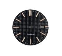 WOMELF Modifica quadrante orologio da 31,8 mm Accessori for orologi Borchie a barra in argento luminoso verde quadranti compatibili for movimento NH35/NH36/4R/7S (Color : Black rose gold)