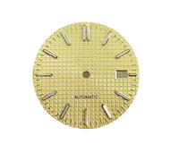 WOMELF Modifica quadrante orologio da 31,8 mm Accessori for orologi Borchie a barra in argento luminoso verde quadranti compatibili for movimento NH35/NH36/4R/7S (Color : Gold)