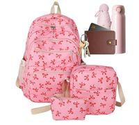 Women Backpack - Bowknot Stylish Bag | Lightweight, Spacious, And Cute Backpack For Women, Perfect For Travel, Work, School, Weekend Trips, Commuting, And Leisure Activities, Rosa acceso, Consulte la