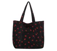 Women Bag Large Capacity Shoulder Strawberry Underarm Students School Shopping Canvas Handbag Armpit Students School Women Armpit Top Handle Large Capacity Shoulder