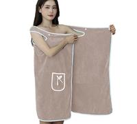 Women Bath Askel Wrap - Involucro di asciugamani per donne dopo la doccia | Bath Robe Female | Bagni indossabili Towêl | Asciugamani in vello di corallo avvolge l'abito con tasca | Assesto da con docc