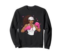 Women Black African American Fight Breast Cancer Pink Ribbon Felpa