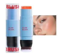 Women Blush Sticks, Cream Blush Stick Eyeshadow Cosmetics, 40cm Portable Compact Moisturizing Sturdy Long-Wearing Makeup, Instant Color Lipstick for Offices, Daily Use