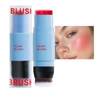 Women Blush Sticks, Cream Blush Stick Eyeshadow Cosmetics, 40cm Portable Compact Moisturizing Sturdy Long-Wearing Makeup, Instant Color Lipstick for Offices, Daily Use