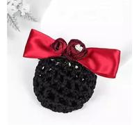 Women Bun Net Women Bow Head Flower Hair Net Hair Accessories