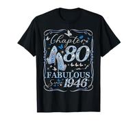 Women Chapter 80 Fabulous EST 1946 80th Birthday Queen Maglietta